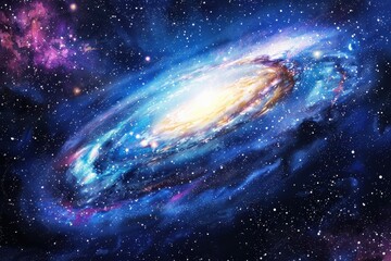 Fototapeta premium A Spiral Galaxy in a Starry Night Sky