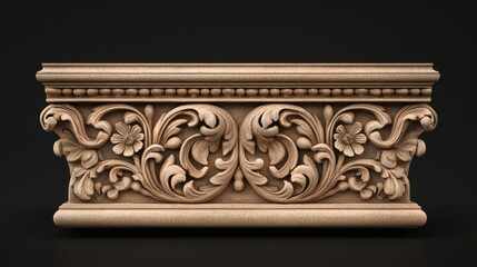 Classic stone podium with detailed carvings, traditional and timeless