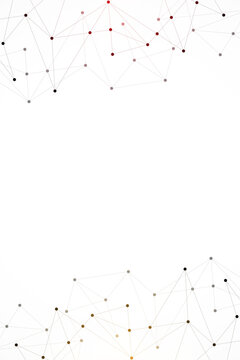 Vector illustration of minimalistic design with connecting the dots and lines. Abstract geometric background of science and technology concept