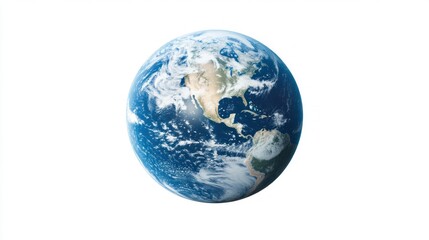 Earth Globe on White Background