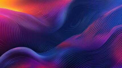 Obraz premium Abstract vector background with wavy lines and vibrant gradient colors, creating a dynamic feel
