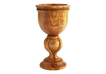 wooden chalice isolated on transparent background.