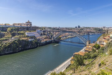 Obraz premium city bridge in porto portugal photo via shutterd stock photography