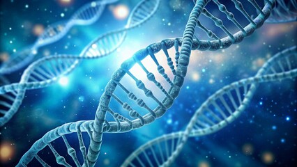 dna helix strand on blue background