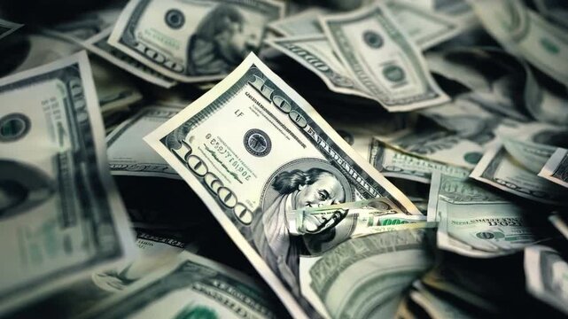 Lots of dollar bills background