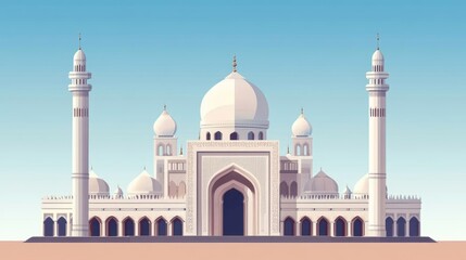 illustration of amazing architecture design of muslim mosque ramadan concept