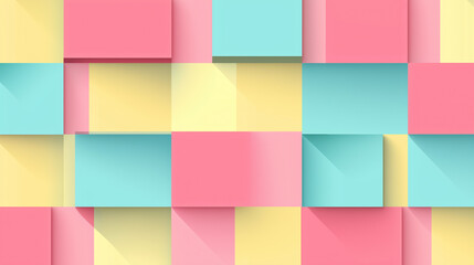 Pastel colorful simple flat vector background with large squares, simple shapes, minimalistic design,