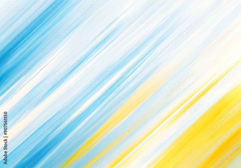 Wall mural white and yellow brush strokes on a light blue background in a flat illustration style.