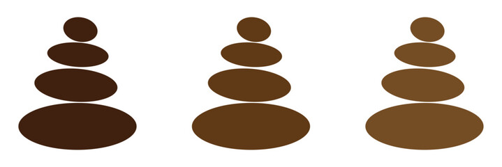 Set of rock balance stone logo for spa and yoga vector design concept on white background.