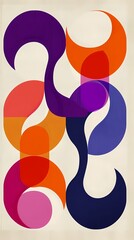 Obraz premium Abstract design with overlapping colorful shapes.