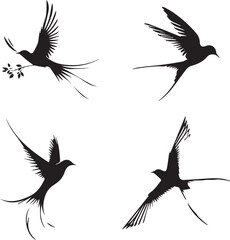 bird silhouette, bird icon, bird vector, 