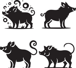 boar silhouette, boar icon, boar vector, 