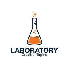 laboratory logo design with liquid chemicals. This logo is suitable for science, research and community