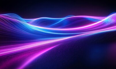 Neon Waves Background, Generative AI