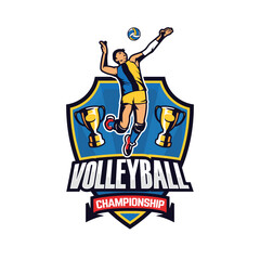 VOLLEYBALL LEAGUE LOGO TEMPLATE
