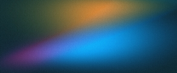 Grainy gradient background blue pink yellow green abstract glowing color wave black dark backdrop noise texture banner poster header design 