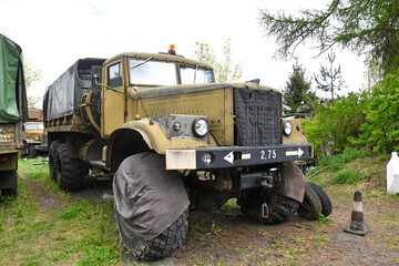 Fototapeta premium Old big truck in scrapyard