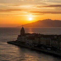 Obraz premium Cruising Through the Mediterranean: A Voyage of Sun-soaked Shores, Historic Ports, and Culinary Delights