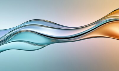 Obraz premium Wavy Glass Shapes Background, Generative AI