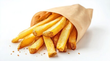 Crispy French Fries in a Paper Bag