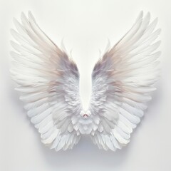 Obraz premium Medium shot of angel wings, isolated on a white background, bright and vivid tonality 