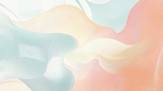 Modern abstract vector background featuring wavy lines in pastel hues, perfect for digital design