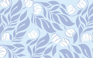 seamless floral pattern with leaves