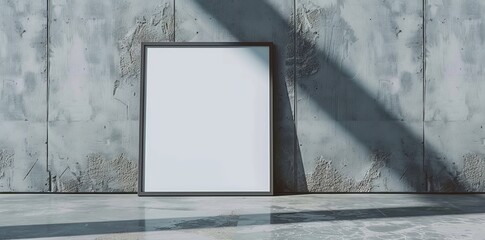 Blank Frame on Concrete Wall suitable for business background, posters, wallpapers, banners, greeting cards, and advertising for business entities or brands.
