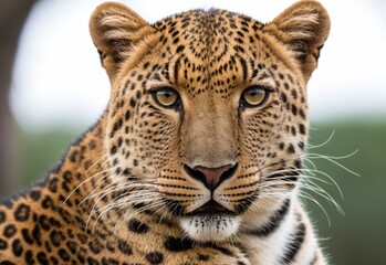 Obraz premium A Leopard closeup shot with blur background