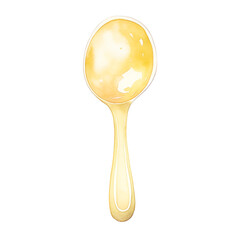 High-quality isolated image of a polished gold spoon on a transparent background, perfect for kitchenware and utensils photography.