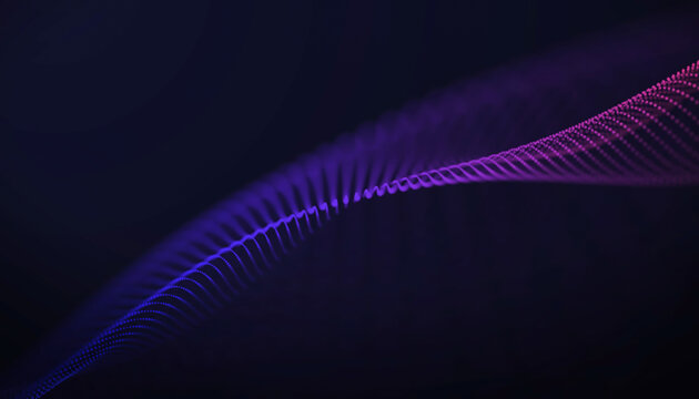 Red and blue tech waves on a dark background Photo illustration created using Adobe After Effects. Techno waves for background.
