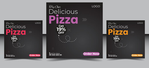 social media post template for food promotion simple banner frame