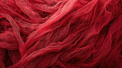 Fototapeta premium Background of tangled red fishing net