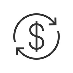 Money convert icon isolated vector illustration.