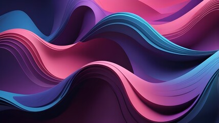 Fototapeta premium Abstract wave design with vibrant curves in pink, purple, and blue tones