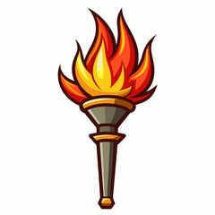 A fire torch art vector illustration