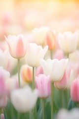 close up tulips in field © ppearlgrey