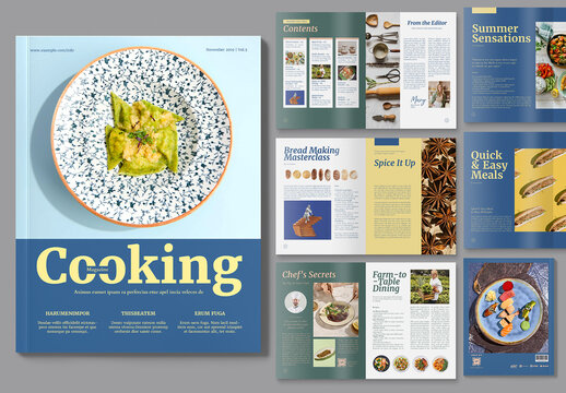 Food & Cooking Magazine Brochure Template