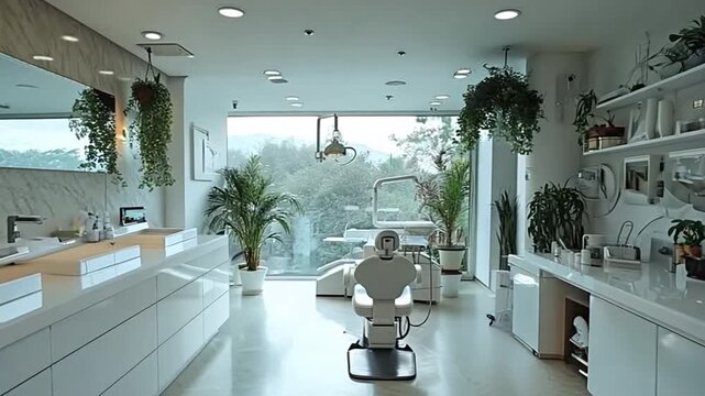 White dentist cabinet clinic that is spotless
