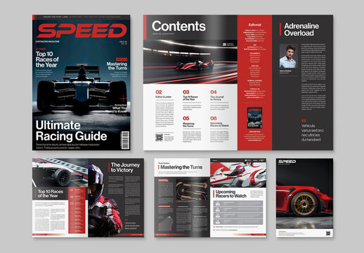Car Racing Magazine Template