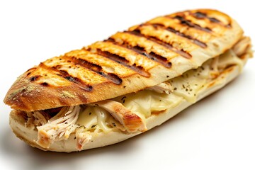 panini jambon fromage, sandwich toasté, isolé sur fond blanc, ia générative