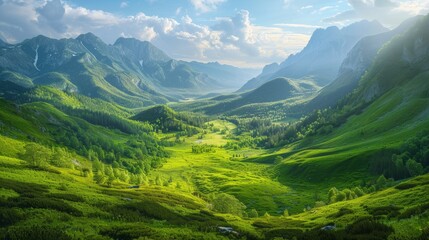 Naklejka premium Green Mountain Valley