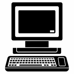 Silhouette Vector Computer, Black and white Computer illustration