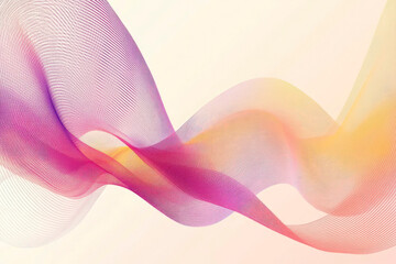 An abstract image featuring flowing waves of pink and yellow hues, creating a harmonious blend of colors and a sense of motion and fluidity.