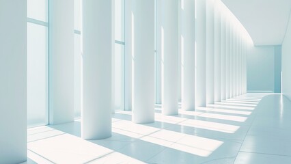 Obraz premium Abstract background of a corridor with white columns