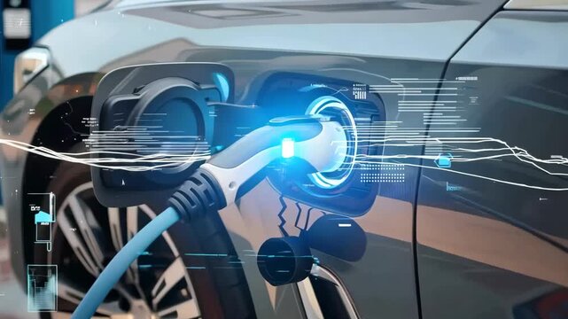 Electric Vehicle EV Charging Station Green Energy