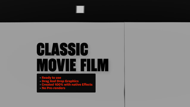 Classic Movie Film Strip Reel Motion Overlays - Wide Horizontal
