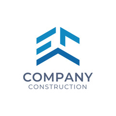 EC Building Letter Logo Vector. Simple and Modern. Very suitable for the construction industry, real estate, roofing and so on.