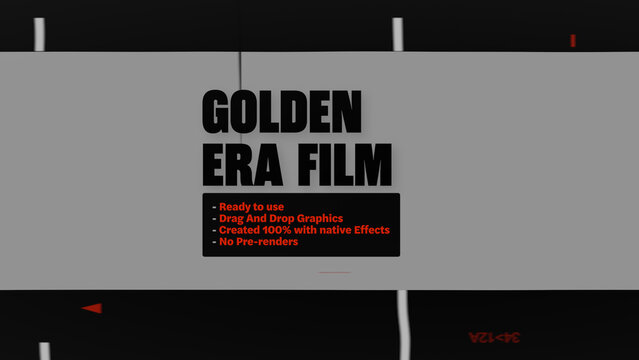 Golden Era Film Strip Reel Motion Overlays - Wide Horizontal