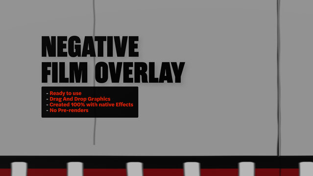 Negative Film Strip Reel Motion Overlays - Wide Horizontal